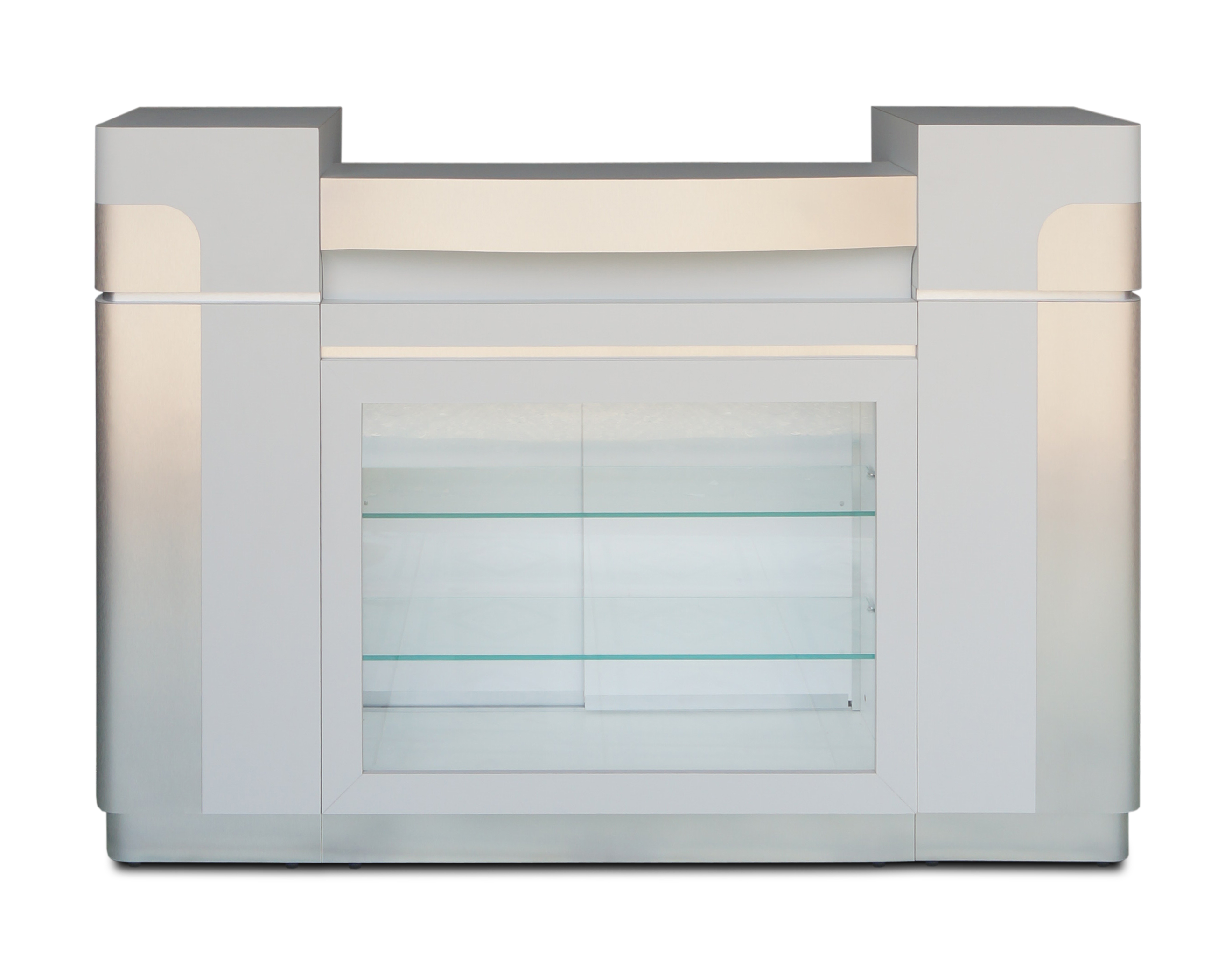 Reception Desk C07 (Solid Gray/ Aluminum)