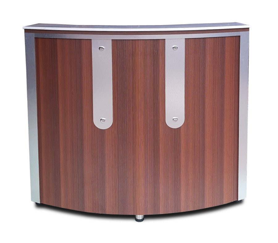 Reception Desk CLV (Silver Lines Brown/Aluminum)