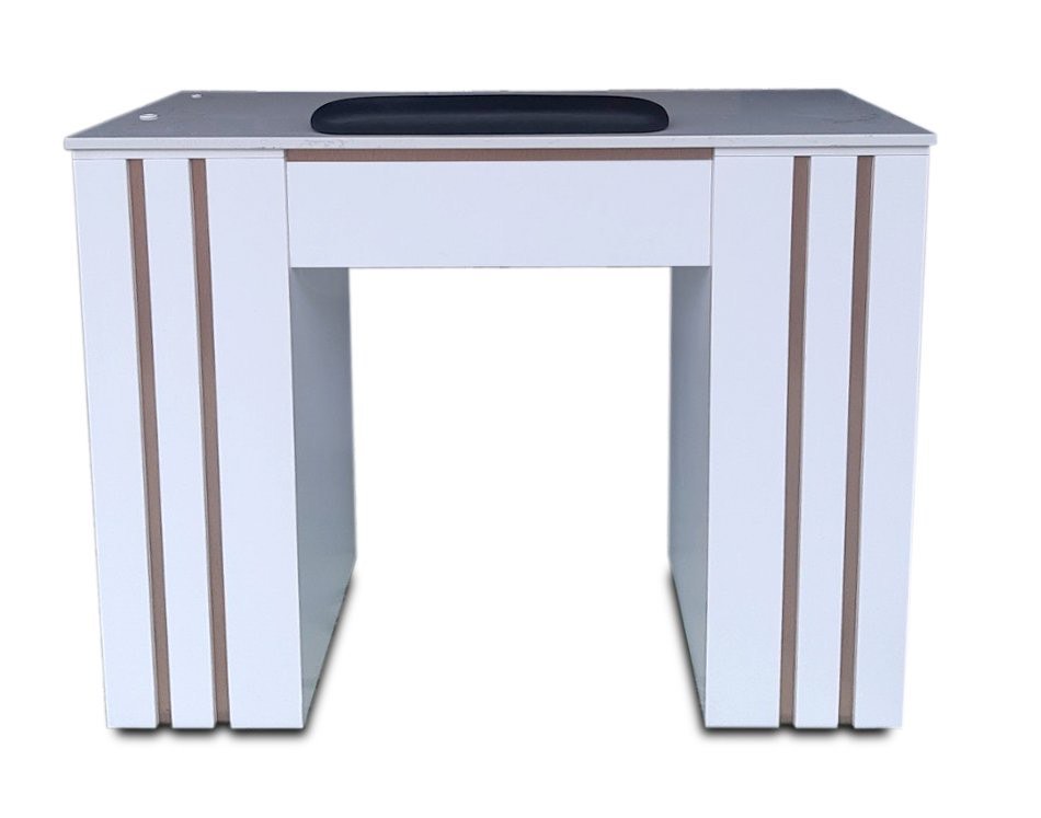 Nail Table TDL (White/ Copper Lines)