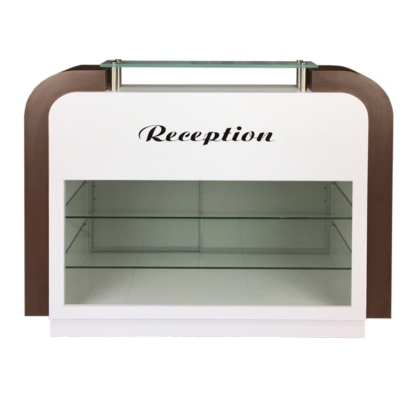 Reception Desk C-39 (White/Chocolate)