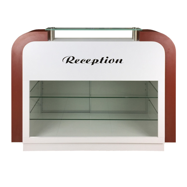 Reception Desk C-39 (White/Burgundy)