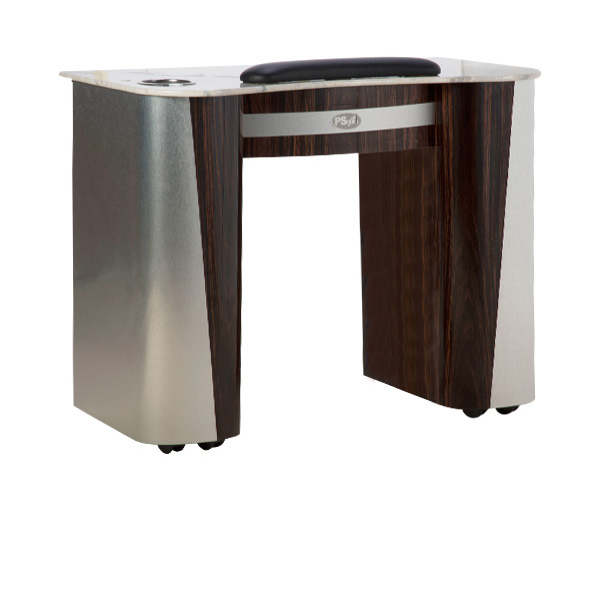 Custom Made Nail Table T-102 (Cherry/Aluminum)