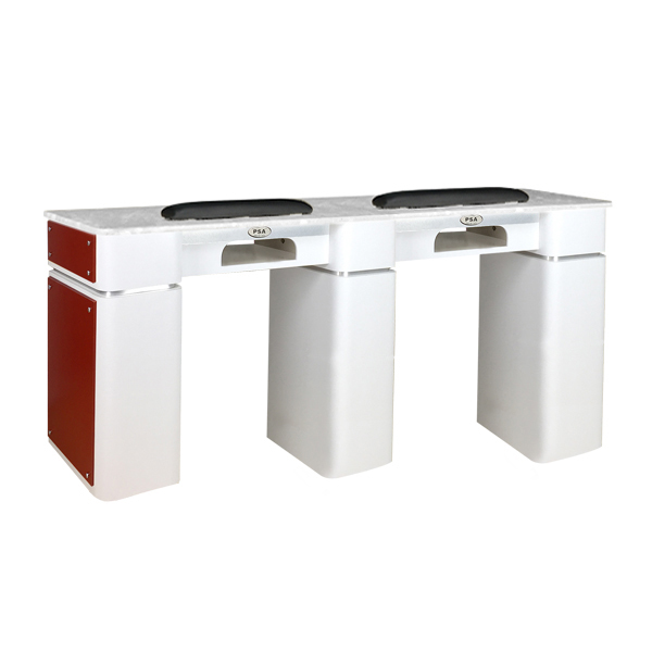 Nail Table T-39 Double (White / Burgundy) with Gel Hole