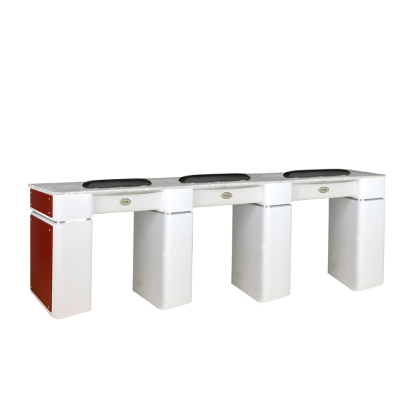 Nail Table T-39 Triple (White / Burgundy)